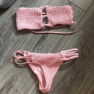 Mesh pink bikini